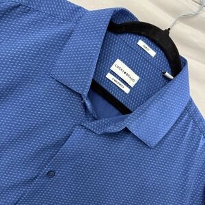 Lucky Brand Shirt Mens XL Blue Slim Fit Button Down Stretch Casual